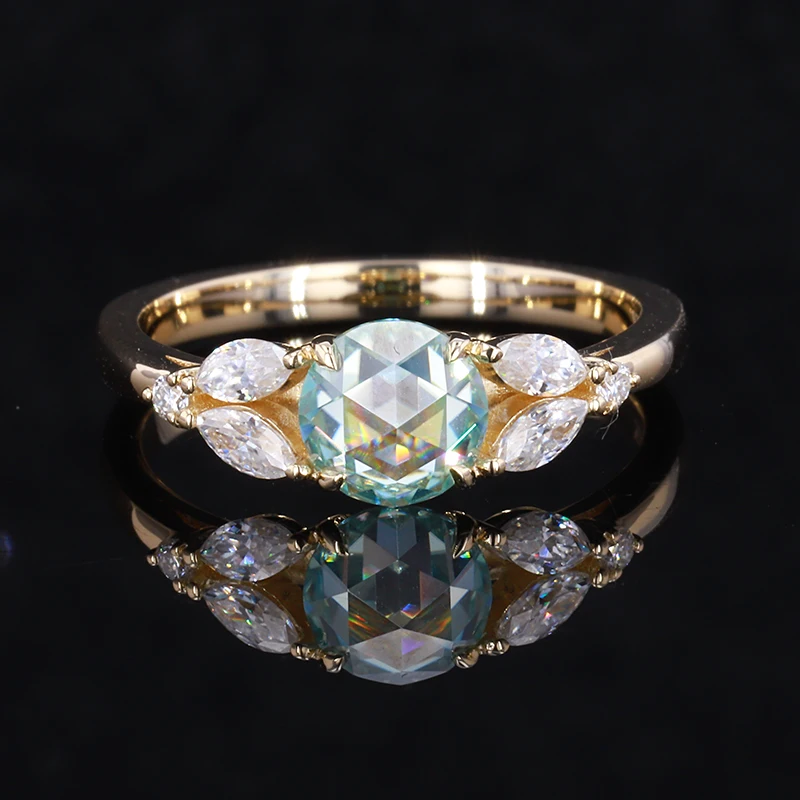 

Romantic Design 14k Yellow Gold Wedding Rings Gold Moissanite Jewelry Rings