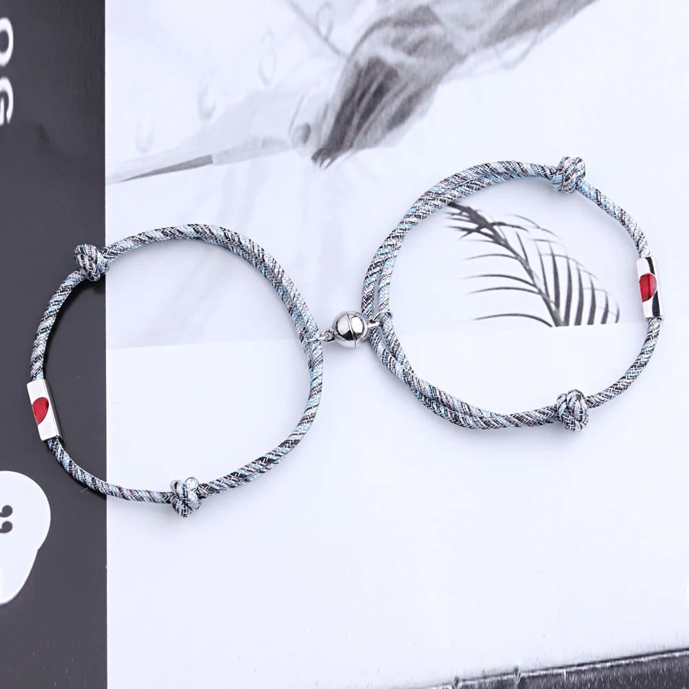 

New Arrival Mutual Attraction Rope Braided Magnetic Couples Bracelet