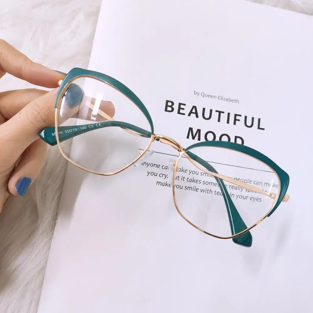 

Vintage Fashion Women Eyeglasses Retro Optical Cat Eye Glasses Frame Brand Design Plain Eye Glasses, Custom colors