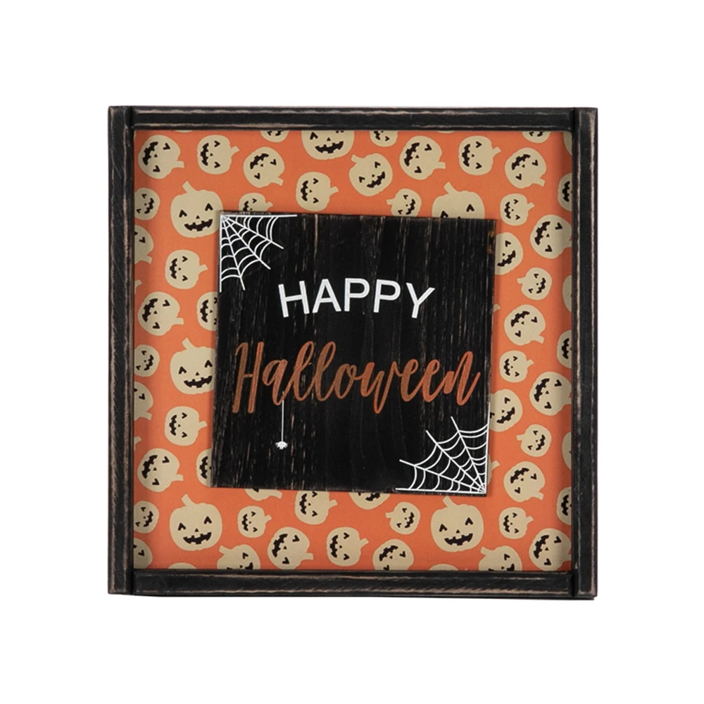 

Free Shipping Vintage HAPPY HALLOWEEN Halloween Decorative Hanging Sign Holiday Wall Sign Wooden Home Decor