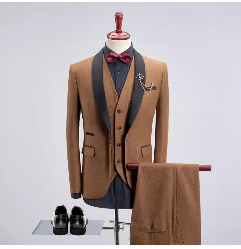 

groom S0311A Wedding 3 Piece Suit set business professional formal wear small tuxedos suits men track suites men's waterproof suit, Customized color