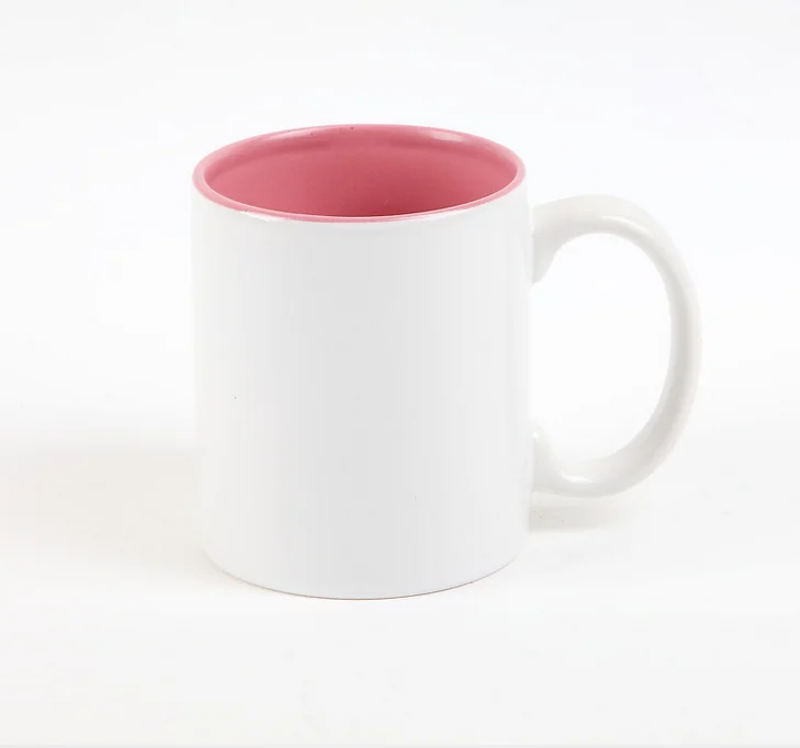 

Wholesale Fashion Latte Ceramic Coffee Mug White Sublimation Inner Color Mug, 10 colors