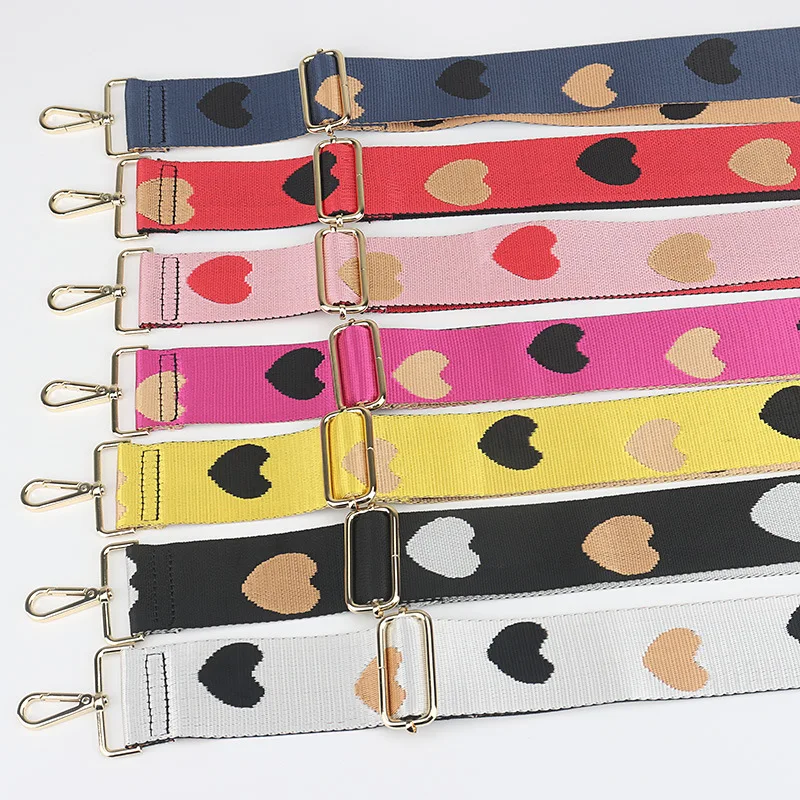 

Meetee B-S1166 5cm Bag Accessories Colorful Peach Heart Widen Crossbody Shoulder Strap Tote Adjustable Bag Strap