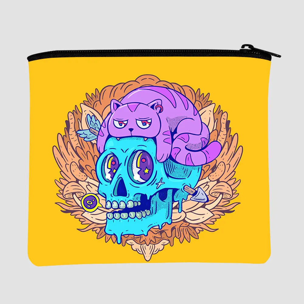 

custom canvas cute sublimation blanks clutch fashion small Halloween zipper wallet