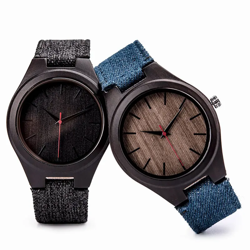 

Wholesale Handmade Ebony Wristwatch Watch Strap Wooden Ebony Wood Canvas for Men and Women Sport Fabric Luxury Business Antique