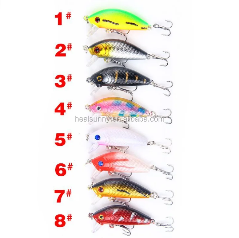

High simulation treble hooks artificial bait floating hard fishing lures minnow, Colors