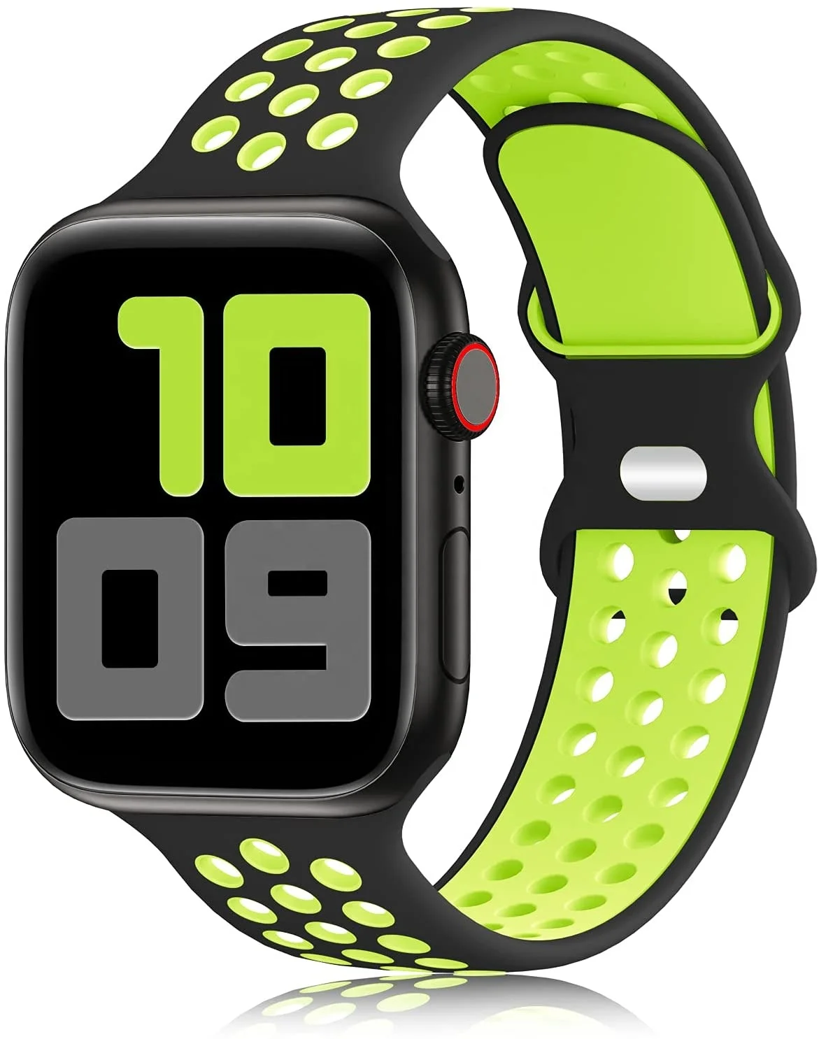 

Breathable Soft Silicone Sport Replacement Strap Women Men Sport Band Compatible for Apple Watch Bands 38mm 40mm 42mm 44mm