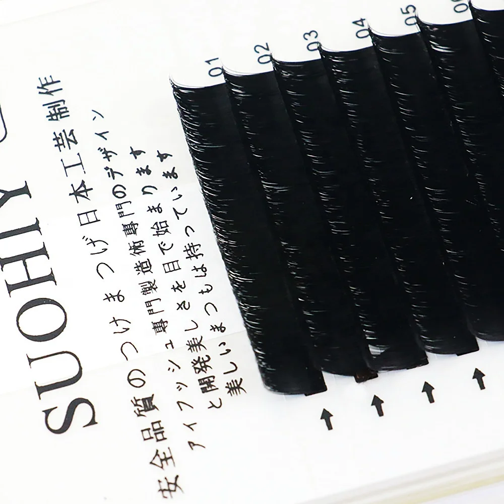 

Customer Logo Easy Fan Silk Mega Volume One Second Rapid Blooming Eyelash Extension, Black color and also have colored