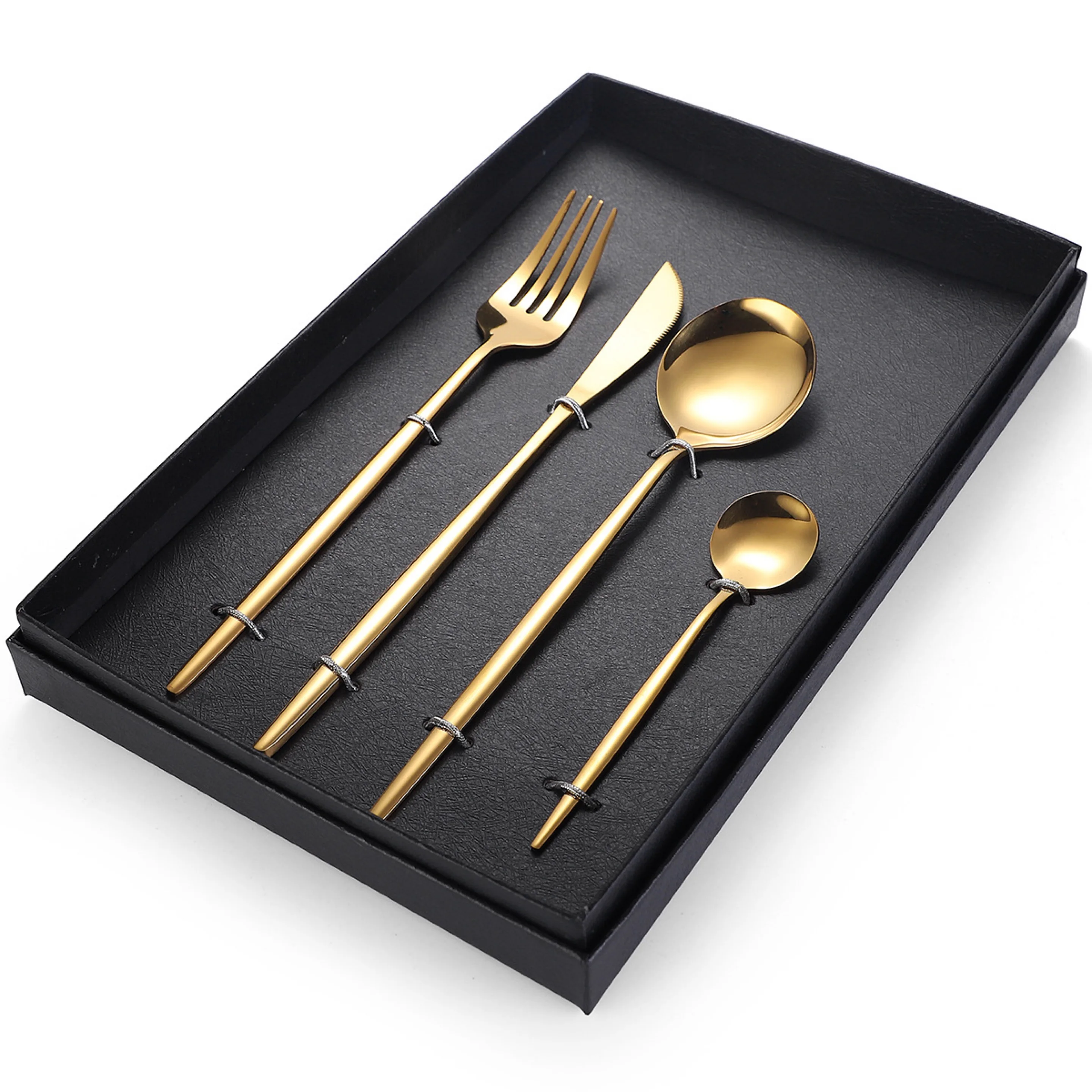 

Dropshipping 18/10 Stainless Steel Gold Tableware Cutlery Set Silverware Mirror Polishing Dinnerware, Different colors