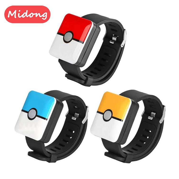 

New Design Square Rechargeable Wrist Band for Pokemon Go Plus Bracelet Auto Catch, Red, blue, yellow