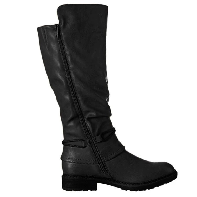 

2021 New Product China Supply Knee-High Summer Women Black Boots Shoes, Black,khaki