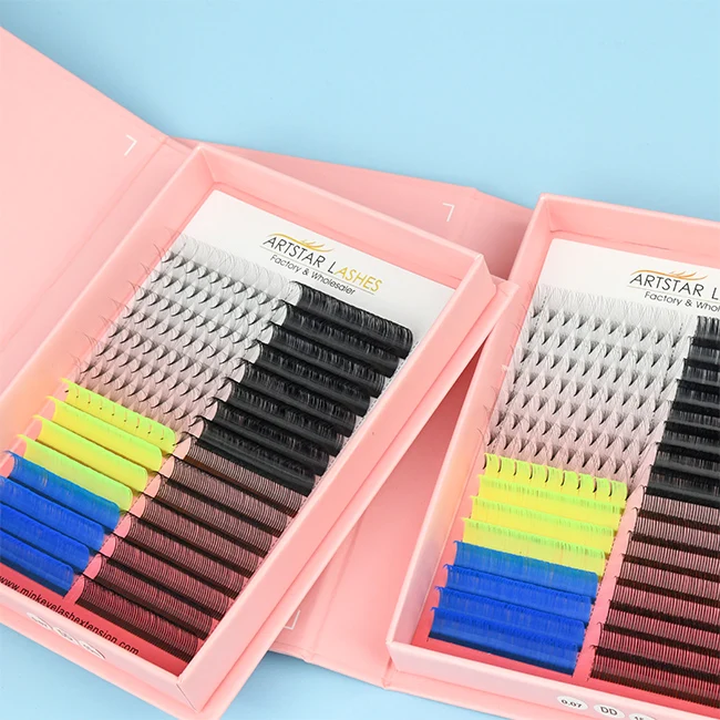 Russian Volume Fast Fanning Eyelash Extensions Wholesale Own Brand 0.03 D Fast Easy Fan Eyelashes Rapid Bloom Lashes