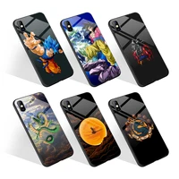 

Custom Sticker Print Anime Dragon Ball Toughened glass cell phone case for iPhone X XS 7/8 11 case cover for Samsung S10