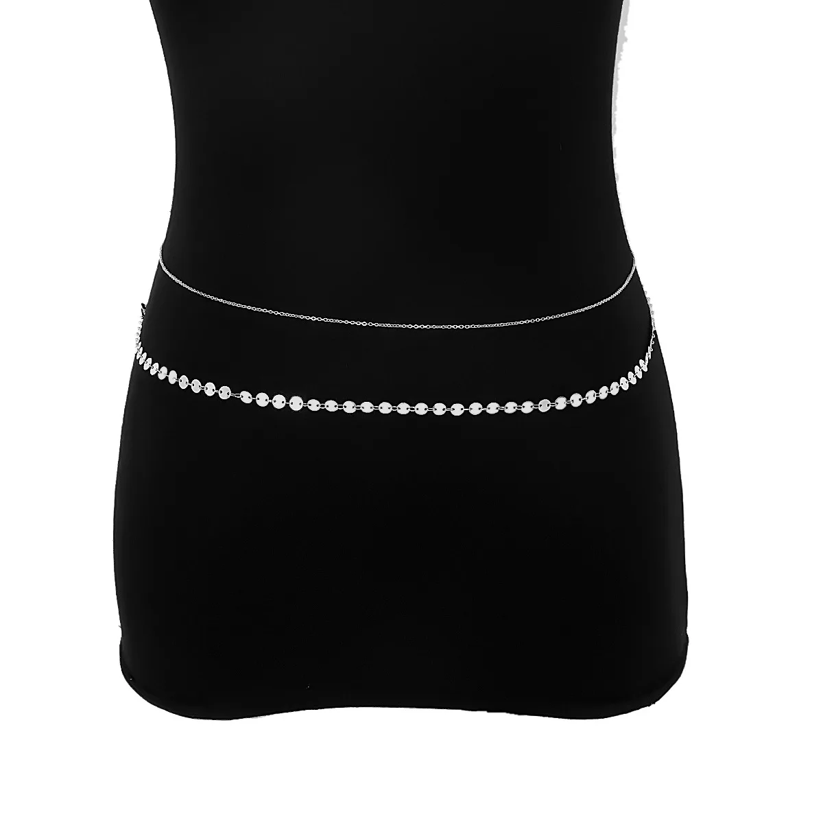 

Wholesale Custom Women Sexy Belts Sequins Waist Beads Belly Chains, White, gold