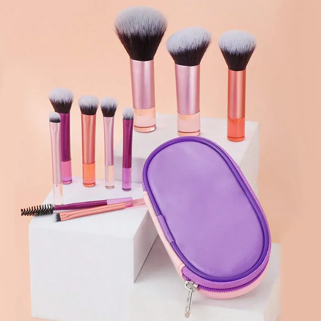 Traveling Size Makeup Brush Set of 10 Pcs for Foundation Application