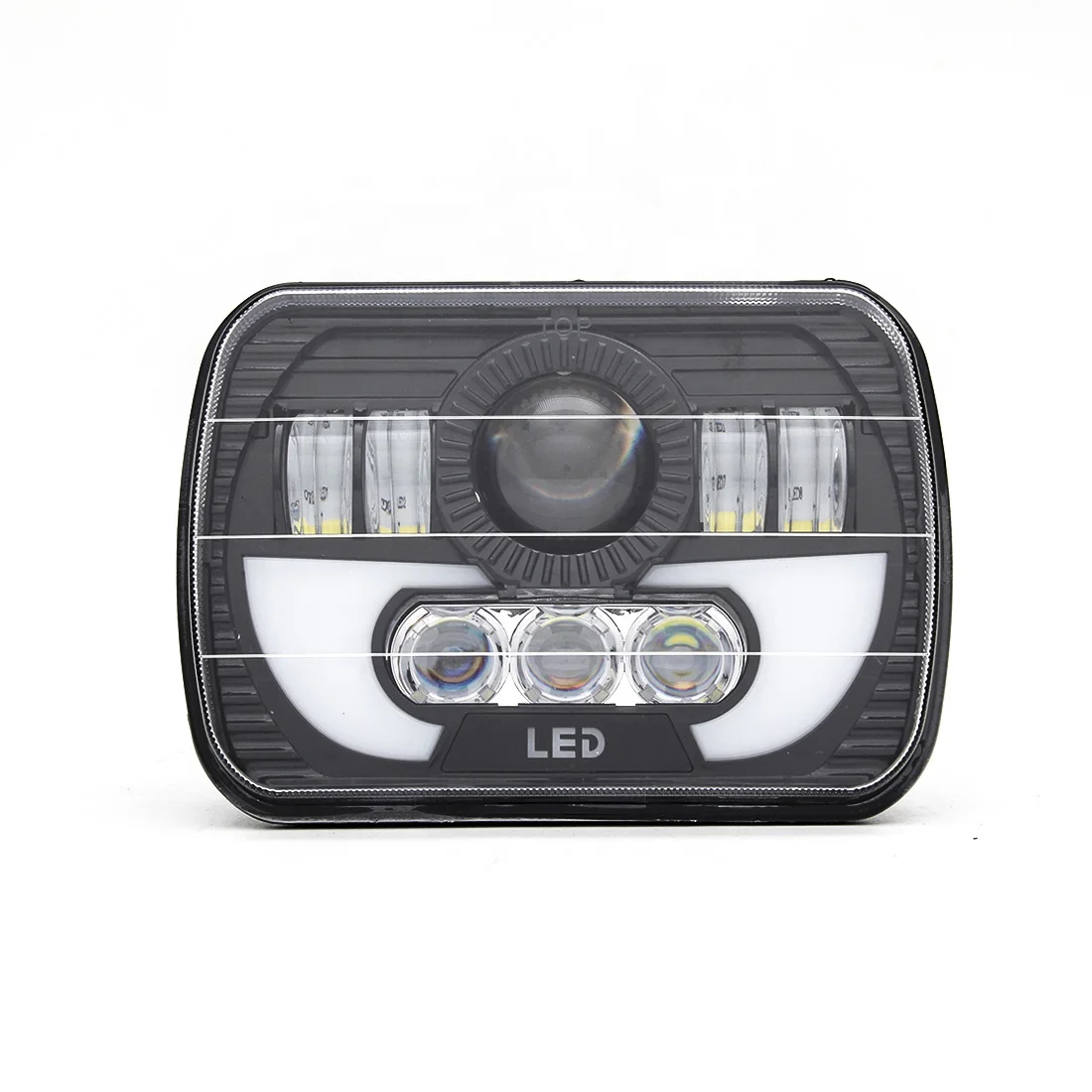 High Quality Car Accessories 5x7 Inch LED Square Headlights with DRL High Low Beam Driving LED Headlights