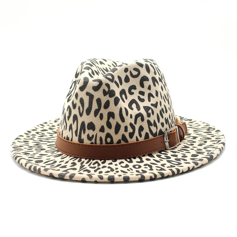 

Wide Brim Felt Fedora Leopard Hat Tribal Western Felt Floppy Women Hat Fashion Wholesale Wide Brim Felt Fedora Leopad Hat, As pics show