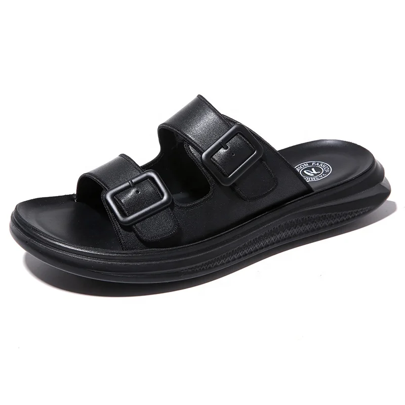 

Summer Microfiber Leather Slippers Fashion Outer Wear Sandals Soft Sole Large Size Men's Sandals