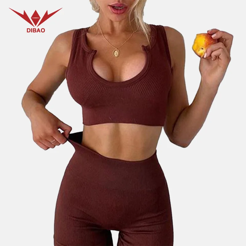 

2021 New Design Fitness yoga sets women leggings gym bodybuilding clothing U Neck Seamless Sports Yoga Sets