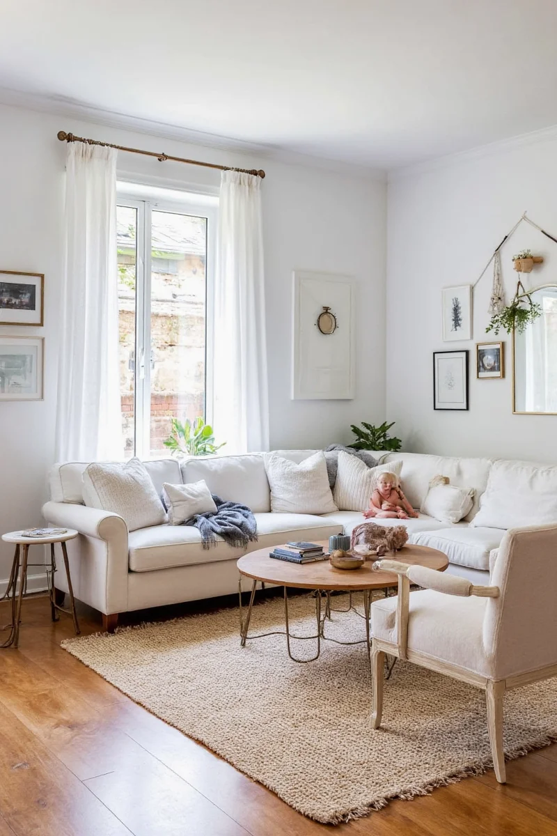 Modern grey sofa made with stain-resistant fabric