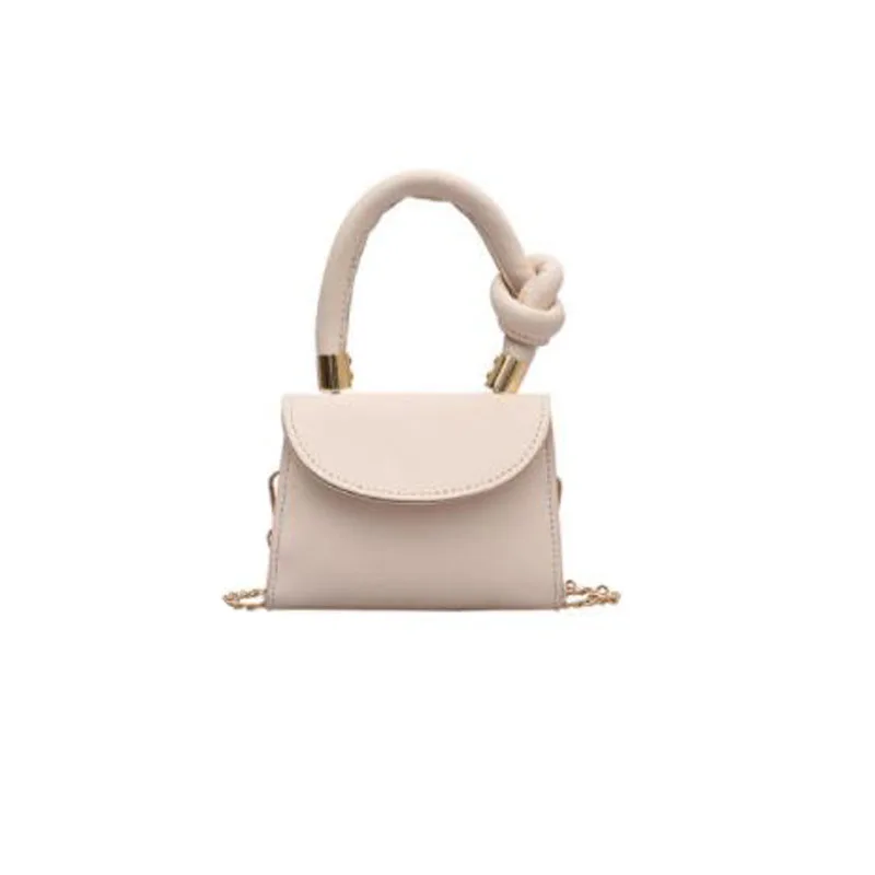 

2021 novel knotted design mini messenger bag portable pu material ladies handbag, 6colors