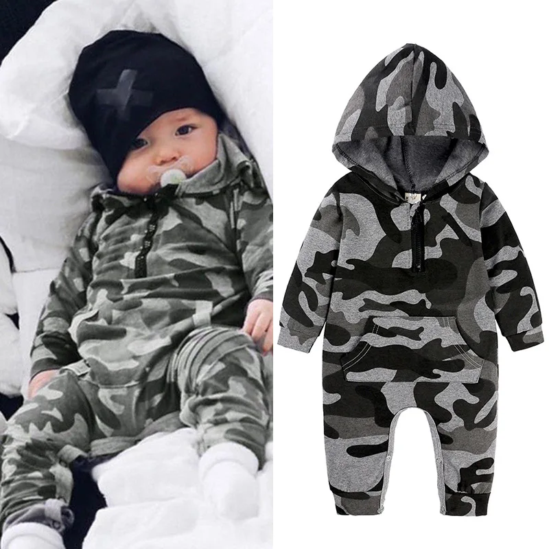 

Wholesale Spring Baby Boys One Piece Jumpsuits Camouflage Fitness Wear Cotton Bodycon Jumpsuit Long Sleeve Jumpsuit Rompers, Picture shows