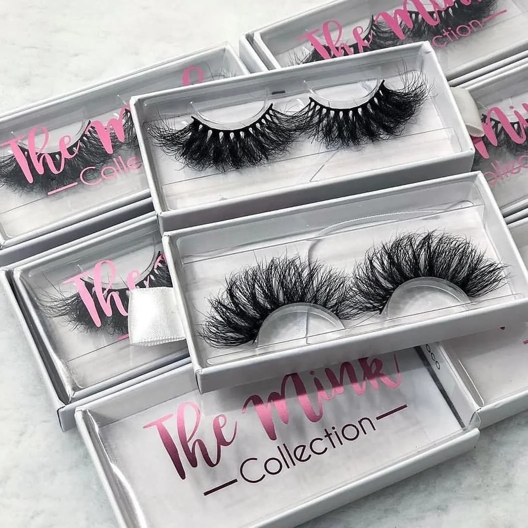 

Wholesale factory private label fluffy 3d long lashes 5d mink 25mm eyelashes, Natural black