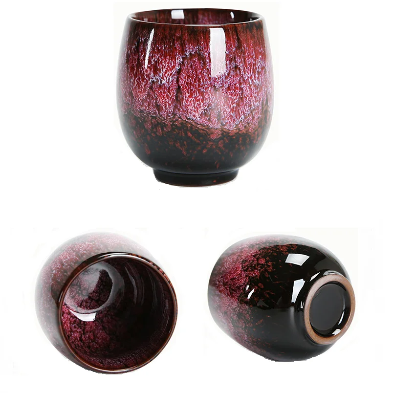 

2021 New Ceramic Bubble Tea Cup Reusable Porcelain Tea Cup Reactive Glaze Tea Cup