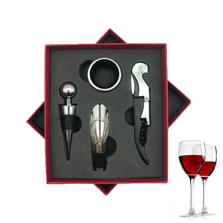 

4pcs Wine Bottle Opener Set Wine Opener Kit Vacuum Stopper