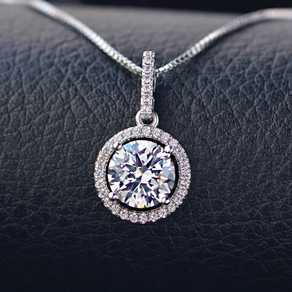 

Korean minimalist gold plated jewelry moissanite fashion zirconia necklace