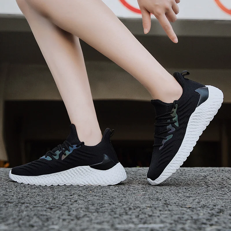 Street punk men's shoes summer breathable flying woven mesh tide shoes Korean version of a pedal lazy shoes deodorant sports can