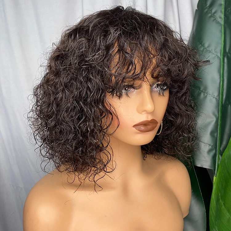

human hair water wave wig cheap virgin remy human hair regular wig water wave