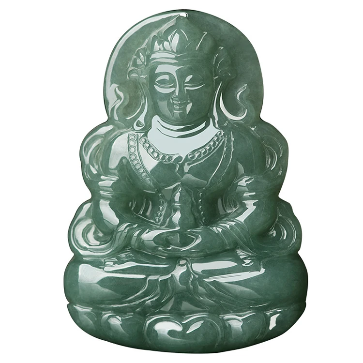 

Certified Natural Burmese Jadeite Jade Guanyin White Tara Buddha Pendant Ice Jade Pendant Myanmar Wholesale 7