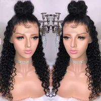 

Wholesales 150% 10 to 24 inch deep wave curly Brazilian front lace human hair wigs