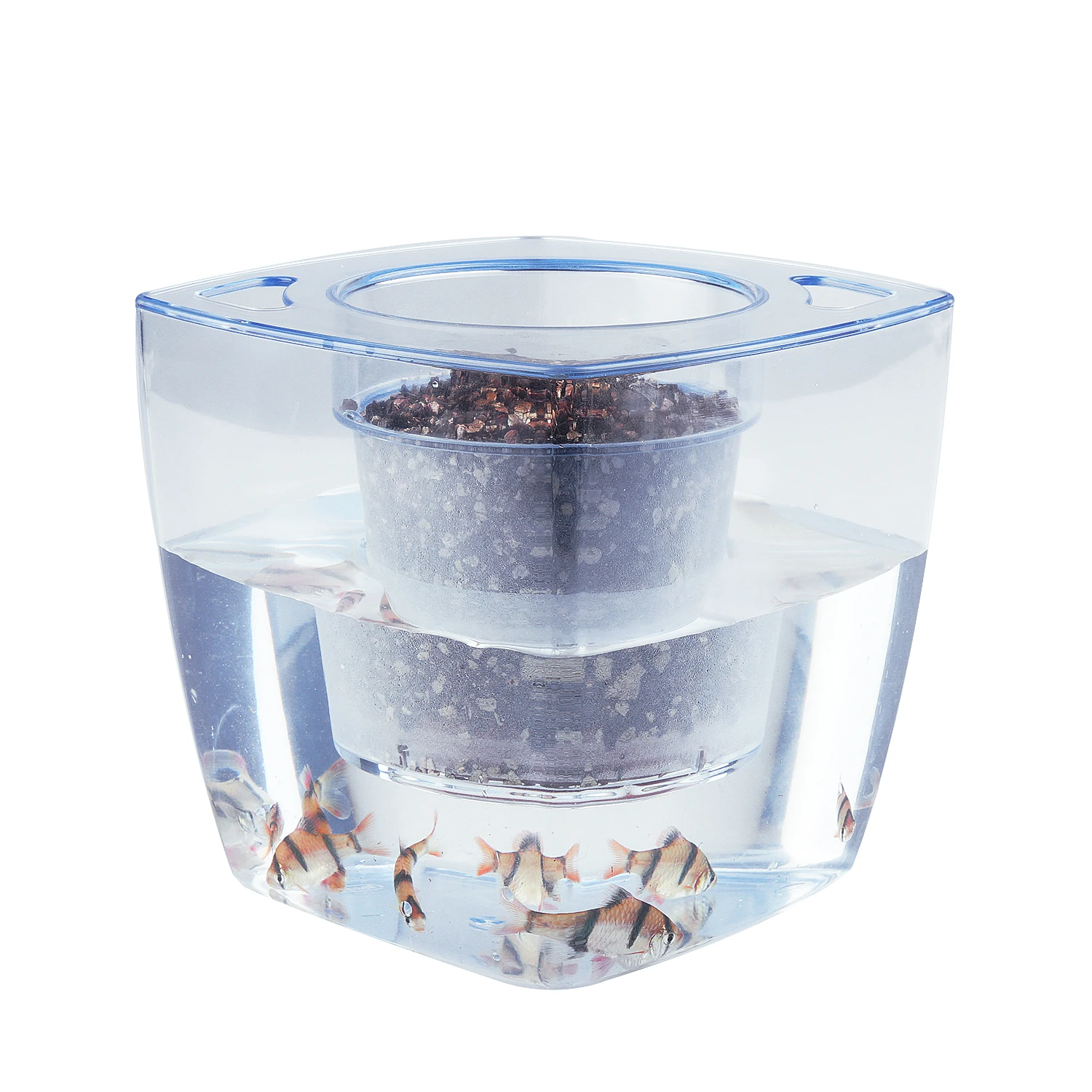 

Hydroponic Garden Fish Tank Plants Growing Pot Self-Cleaning Seed Tray Home Office, Transparent