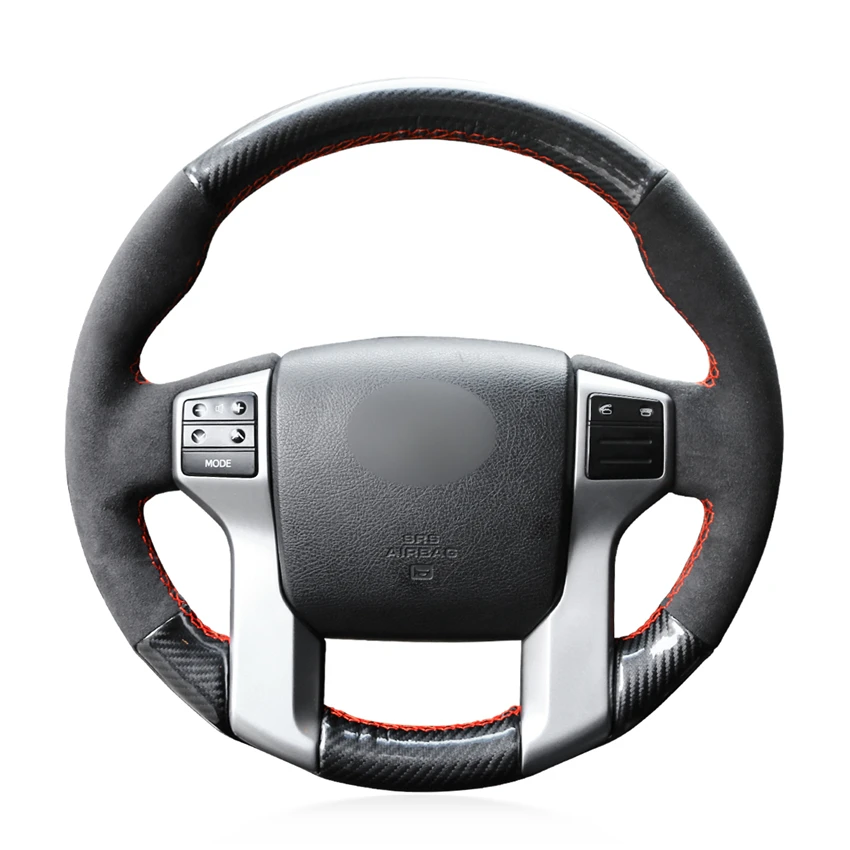 

Carbon Suede Steering Wheel Cover for Toyota 4Runner Land Cruiser Prado Tacoma Sequoia 2010 2011 2012 2013 2014 2015 2016 2017