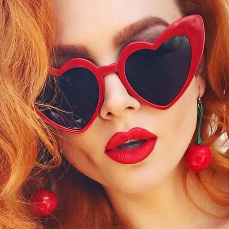 

Sunglasses Fashion Peach Heart Style Love Sunglasses Big Frame Personalized Glasses Wholesale Sunglasses, Picture