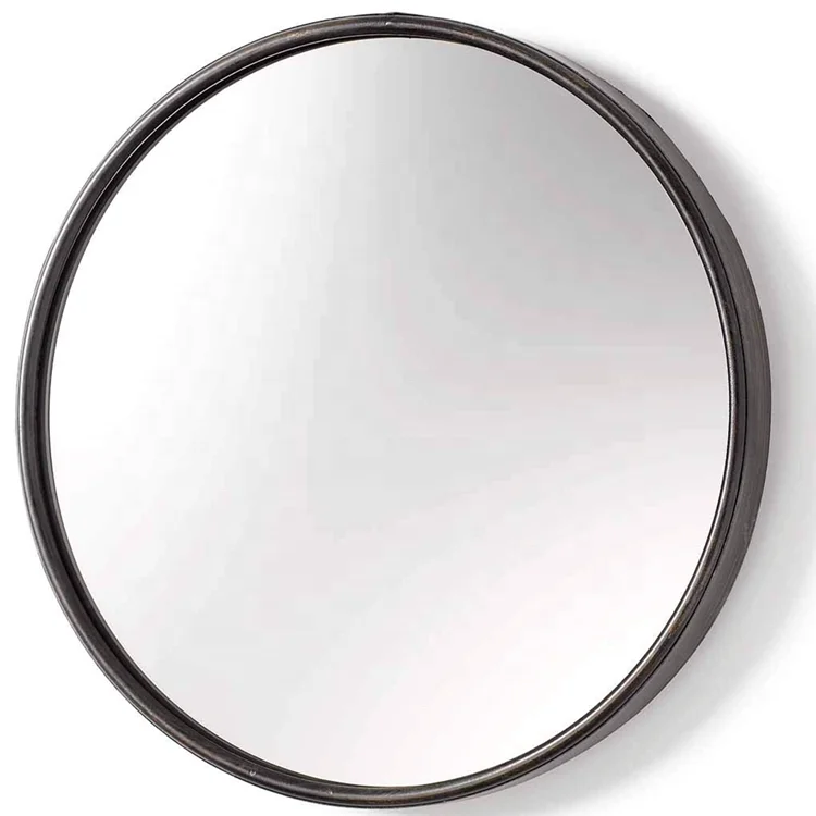 

Large French Style Modern Metal Framed Luxury Design Round Shape Bathroom Decorative Wall Mirror