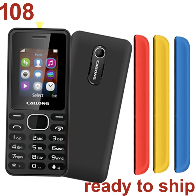 

callong 108 1.77inch silicon button low cost promotion mobile phone ready to ship, Black/yellow/blue/red/pink