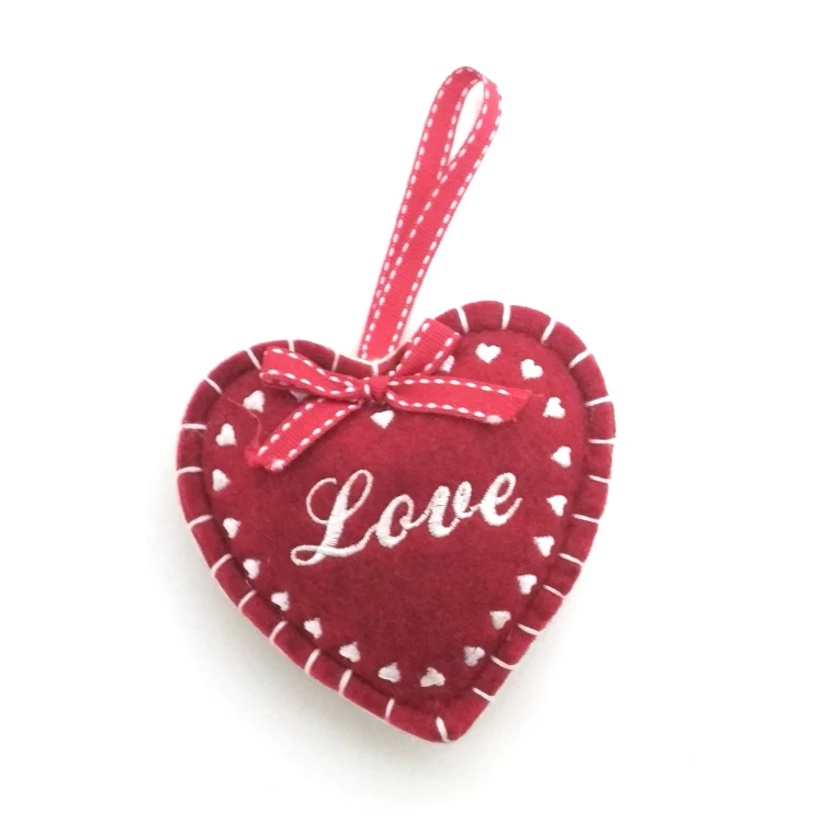 

Wholesale handmade hanging felt ornament Valentine Heart Decoration, As picture