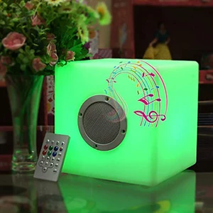 Wireless Waterproof LED Illuminated Cube Bluetooth Speaker