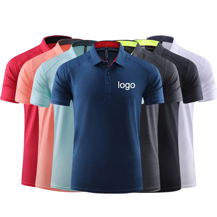 

2021 Summer Collar Color Block Custom Printing Logo Men's Sports Polo Shirt Golf Tennis Quick Dry Polo T-shirts Unisex
