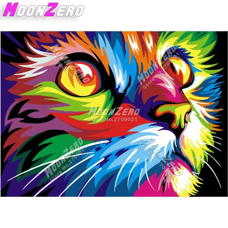 

New Digital Painting Handmade Family Decorations Multicolored Hope Cat, Multi colors