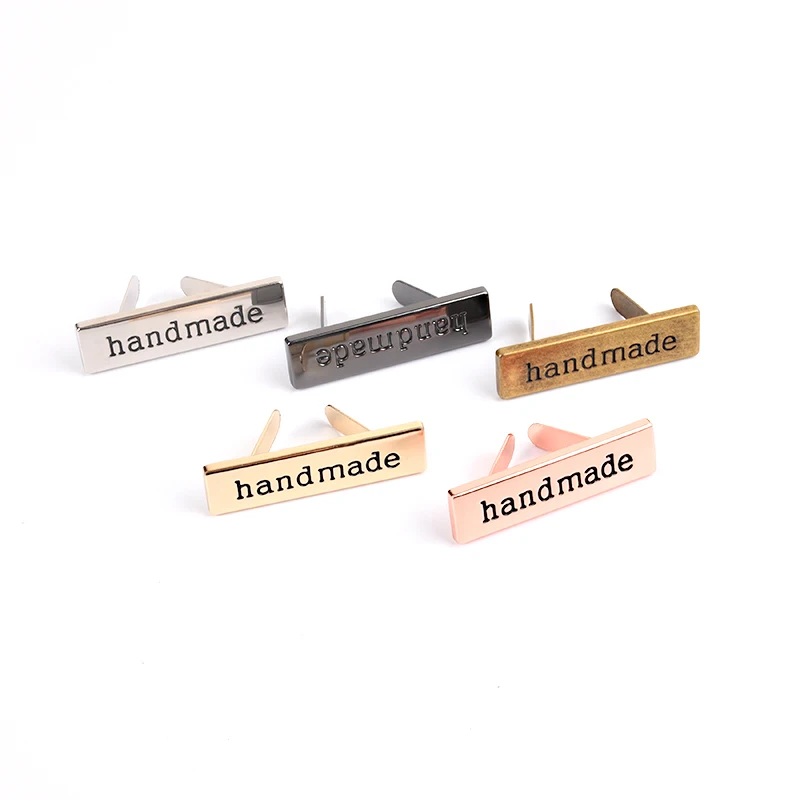

Karwo Supply Square Shape Metal Tag Metal Bag Label Custom Metal Labels for clothing or handbag, Rainbow