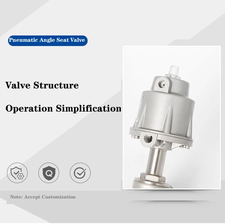 Pneumatic Actuated Angle Seat Valve Symbol Piston Valve With Aluminum