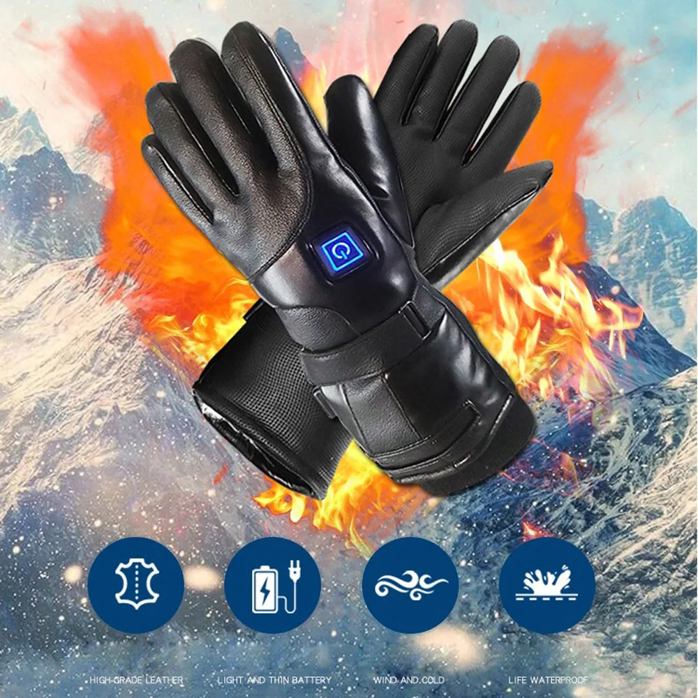 7.4V lithium battery heated gloves electric three-gear temperature motorcycle usb heated gloves