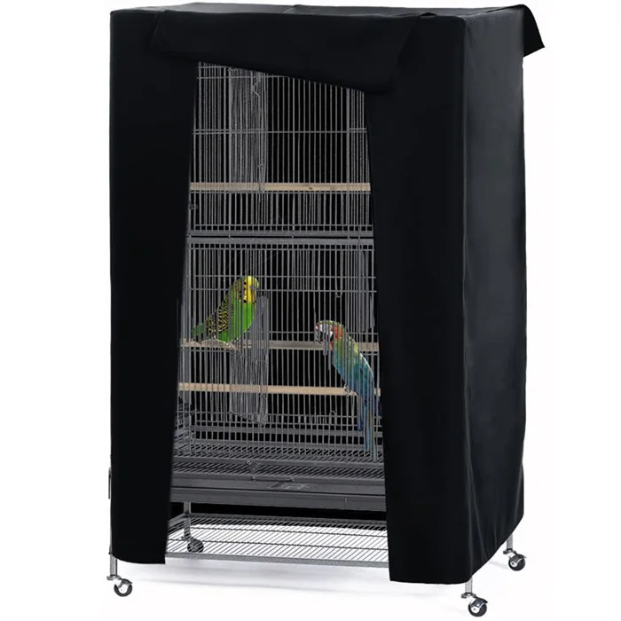 

2021 New Black Rectangle Oxford Bird Parrot Cage Cover Good Night Birdcage Cover with Dustproof