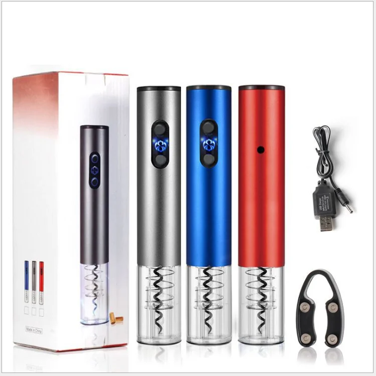 

Supplier Cheap Price USB Charged OEM Promotional Automatic Electric Cordless Wine Bottle Opener, Red,blue,grey