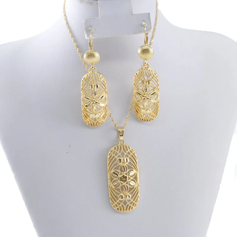 

Fashion Bride Necklace Set Europe And America Wedding Jewelry Party Dress Earrings Jewelry, Gold and silver