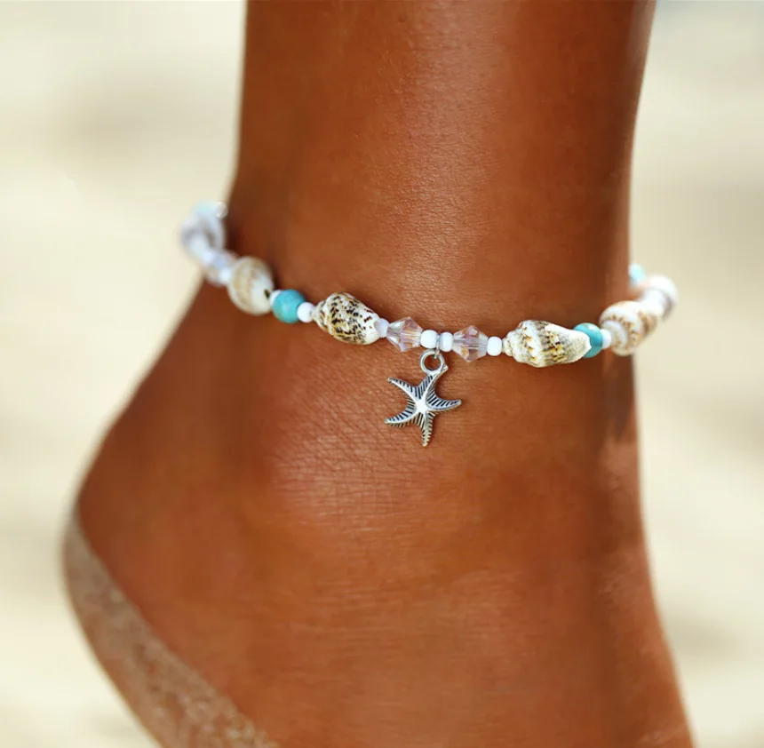 

Xunbei Summer Wholesale Turquoise Sea Shell Beach Jewelry Women Anklet